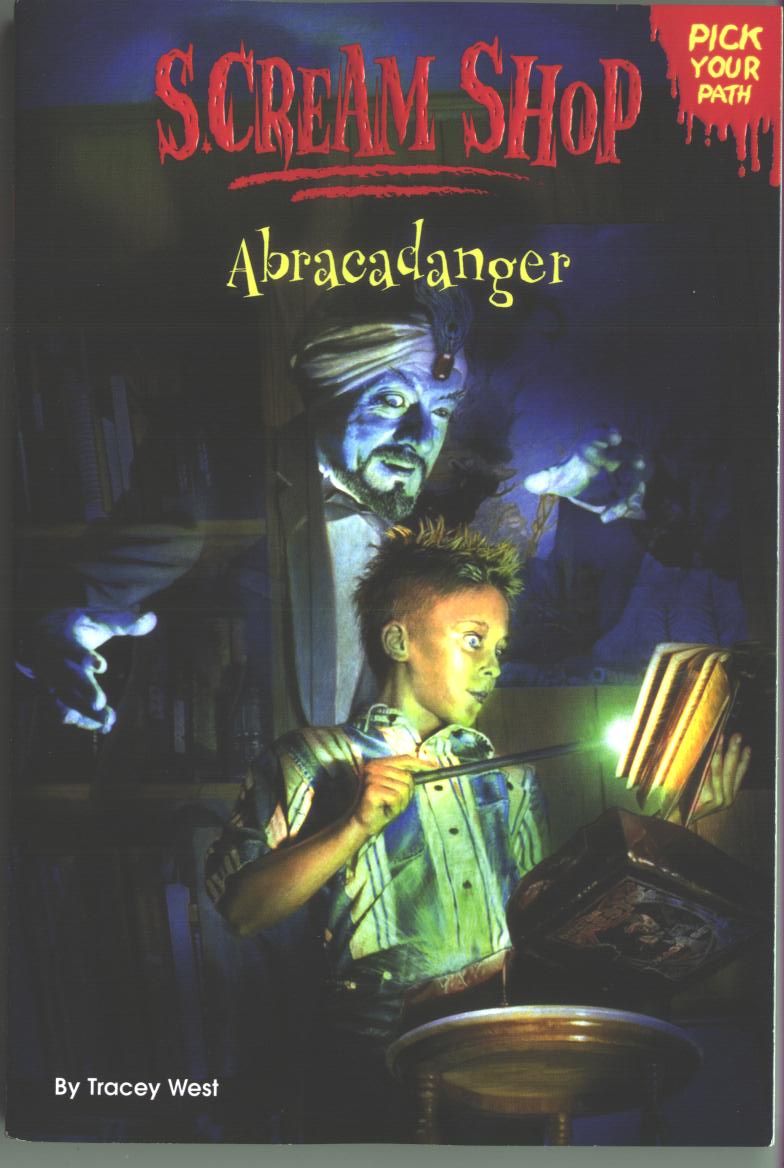 Book cover featuring boy haunted by ghost, both with big-eyed expressions