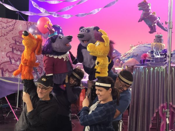 Puppeteers with delightful puppets