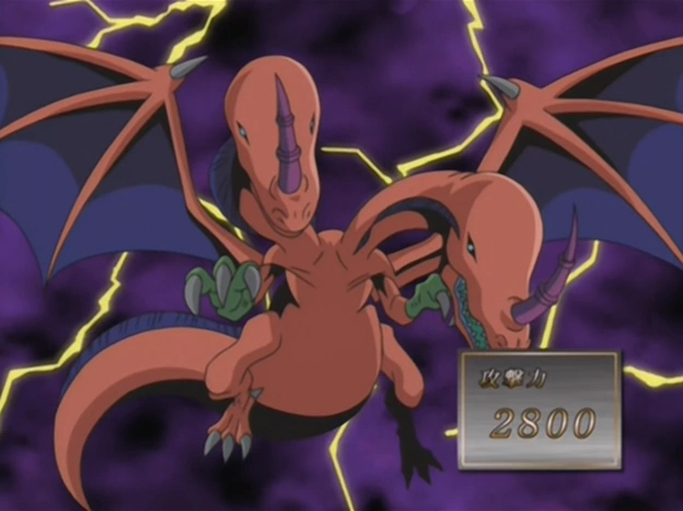 Yu-Gi-Oh anime art: Twin-Headed Thunder Dragon